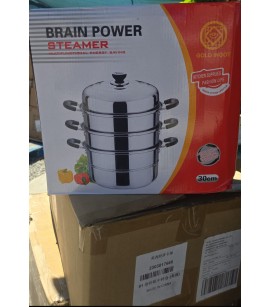 Brain Power Stainless Steel 30 cm 3-Tier Steamer Pot. 670 Units. EXW Los Angeles 